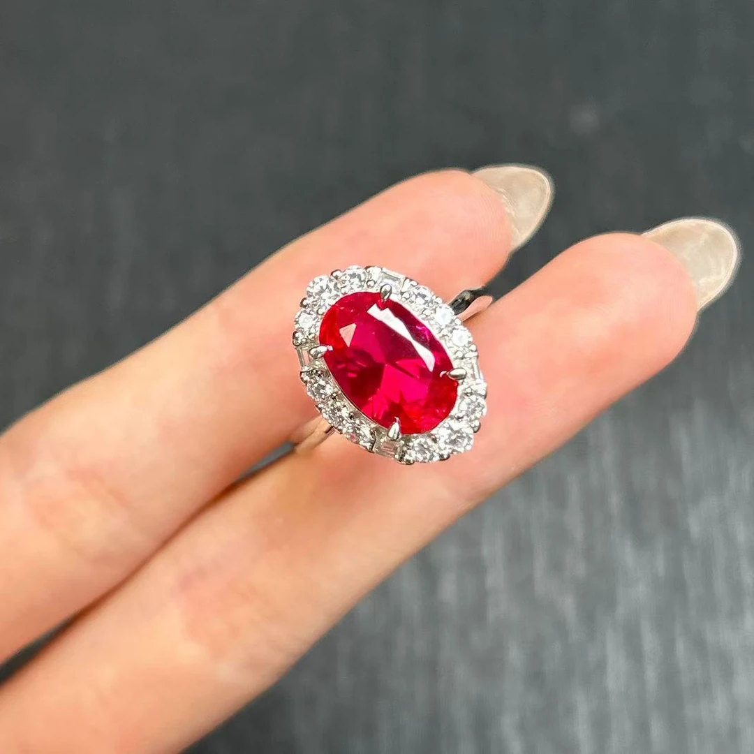 阿鲁沙-典藏轻奢红宝石-精工925镀金培育戒指460