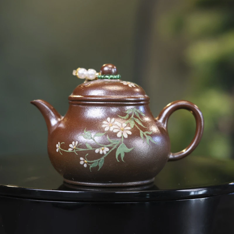 【所谓】花朵怀颖壶（观羽茶壶精美茶具泡茶壶银茶壶0342）