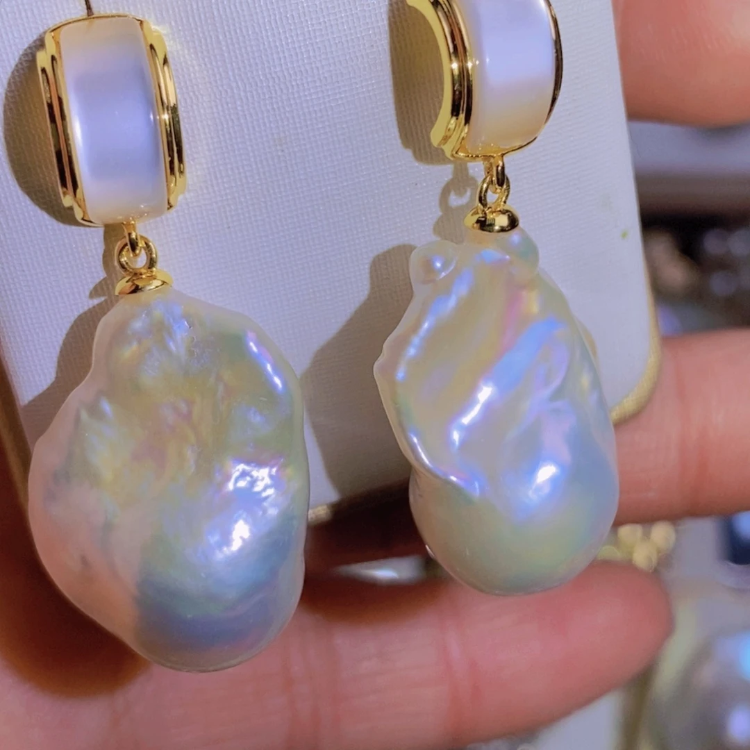 银S925镶嵌天然淡水珍珠淡水珍珠小****4