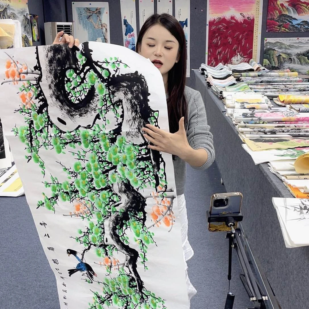 国画作品小姐姐放漏…