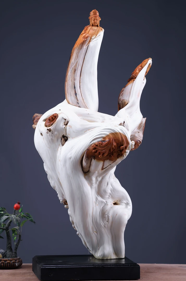 太行崖柏根雕手把工艺品观音雕刻摆件随行摆件工艺品