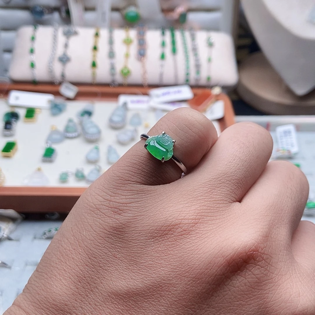 翡翠银S925镶嵌戒指