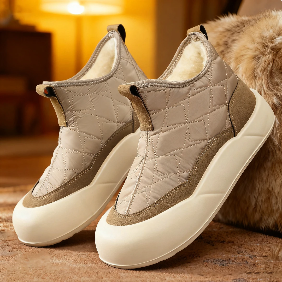 妈妈鞋高帮女新款冬季女靴加绒加厚靴子女时尚手工棉鞋