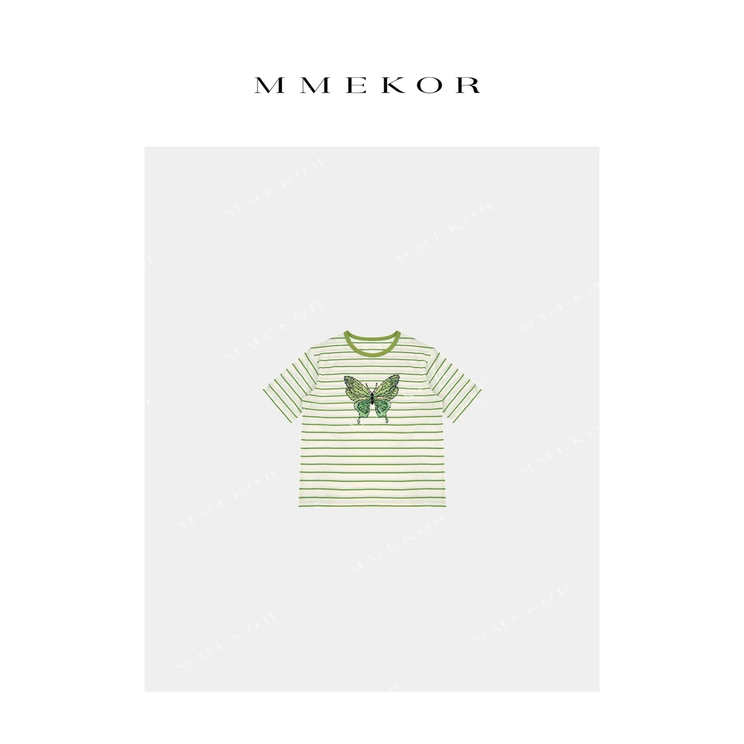 MMEKOR “青柠翡蝶”T恤 原宿辣妹百搭上衣 88053