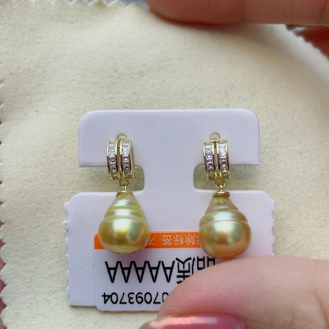 耳饰银S925镶嵌海水珍珠w70