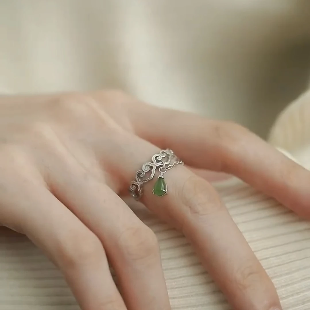 水滴祥云戒指女款高级感男女轻奢小众轻奢指环