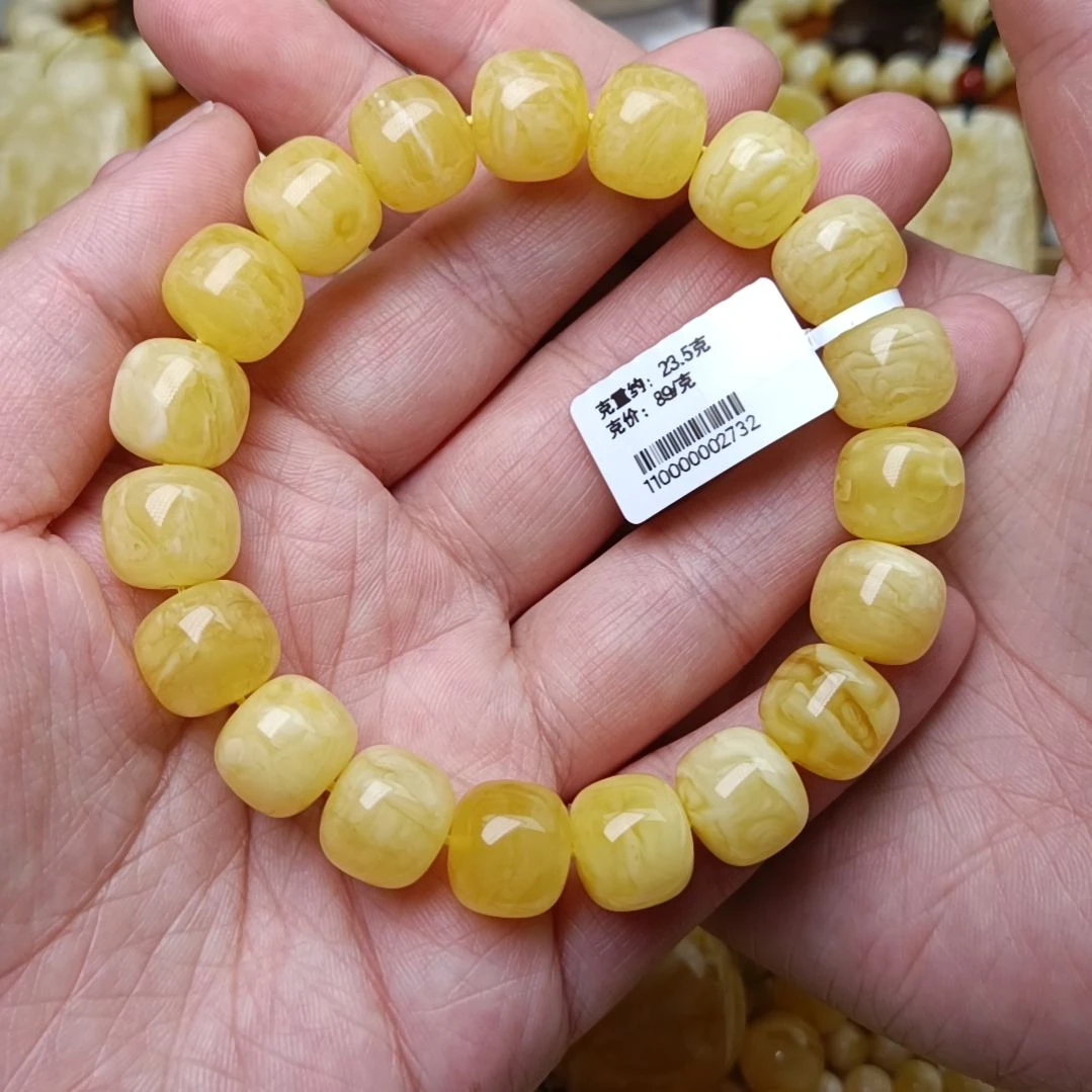 蜜蜡手链未镶嵌12老型虎皮纹