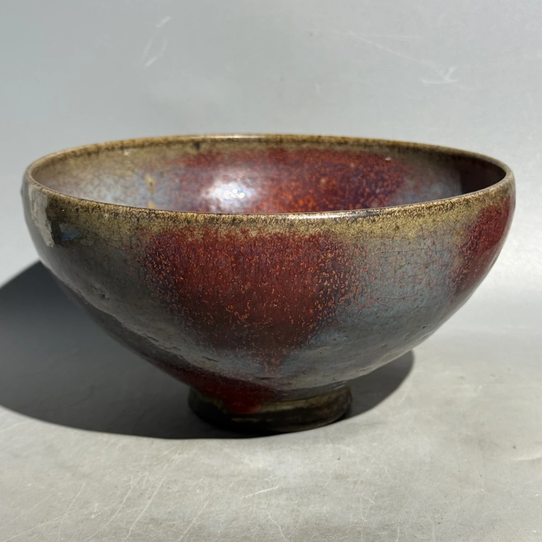 钧窑窑变碗陶瓷，口直径18.8cm，高10.1cm，老钧瓷，旧藏，喜欢的来