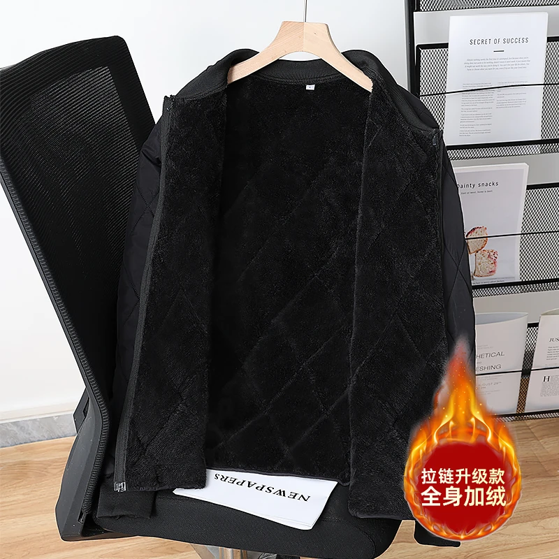 男士加绒厚款拉链棉衣保暖棉服内胆初高中学生校服神器内搭小棉袄