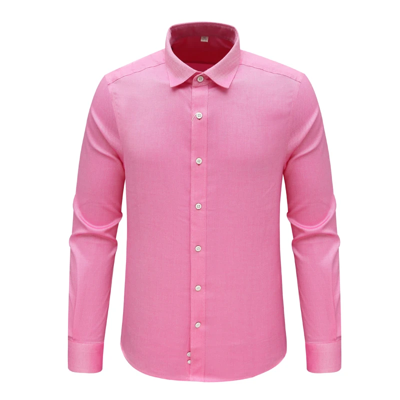 MY204美尔男式春秋长袖衬衫 棉休闲商务上衣 粉色显年轻都市免烫