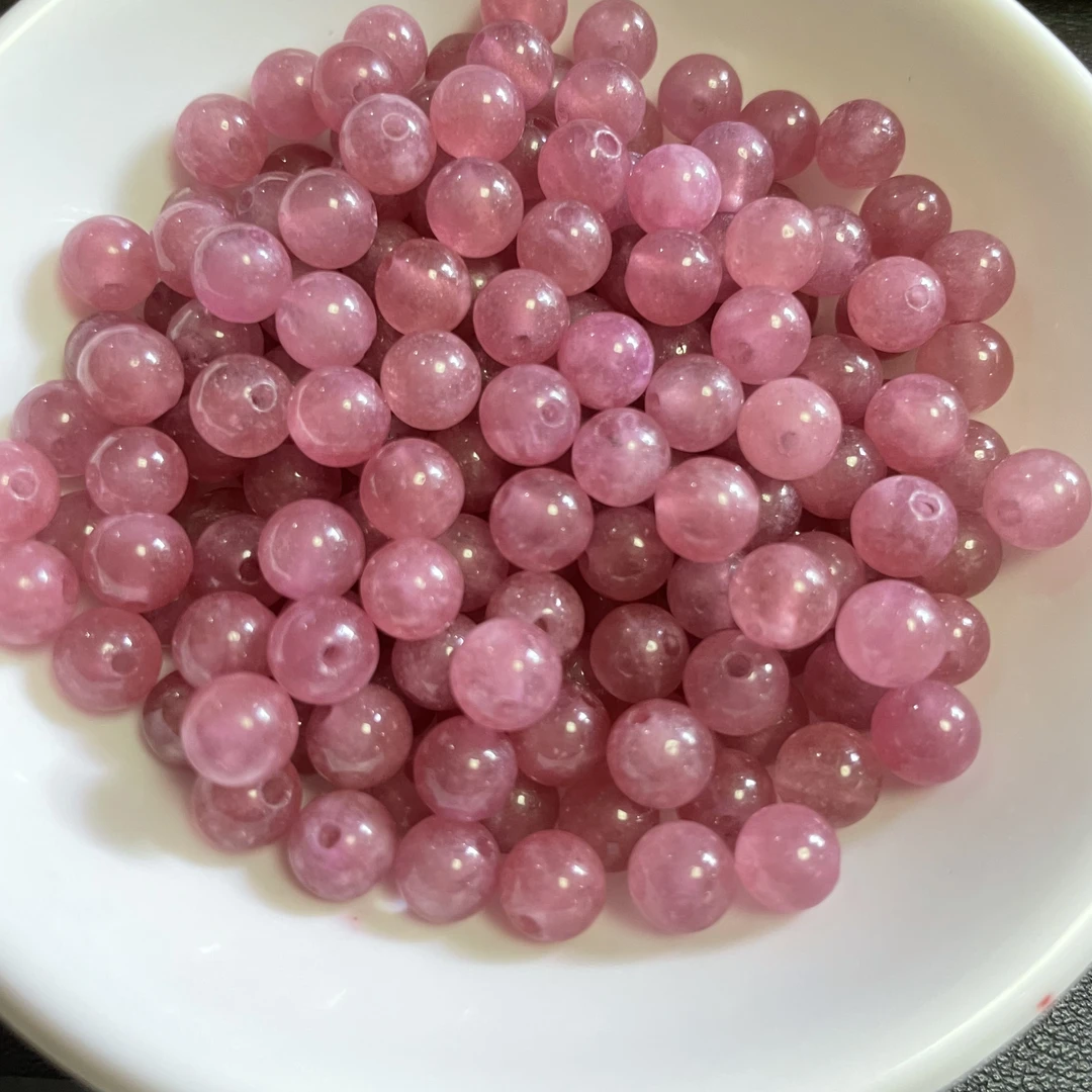 散珠粉碧玺139--卡8MM --20颗（赠弹力绳）