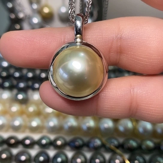 海水珍珠颈饰银S925镶嵌苡*?16