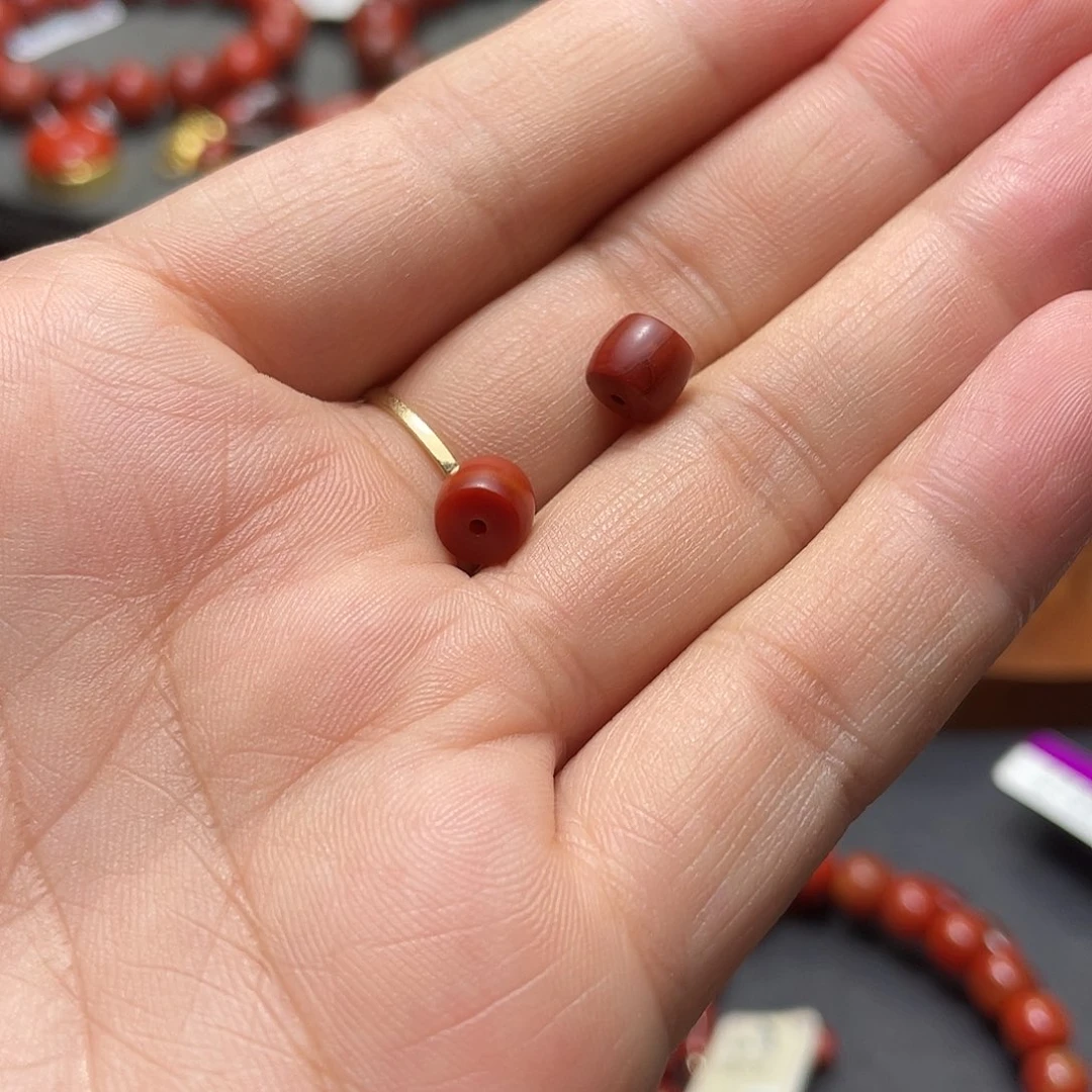 未镶嵌单珠多样性发1南红玛瑙6-7mm －对