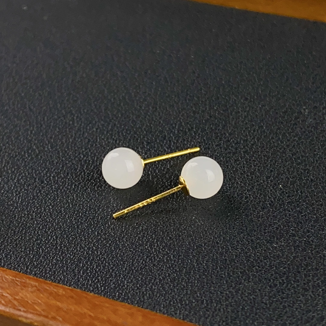 2888/ ZY888-785 和田玉时尚精美耳钉/多样性发/一对