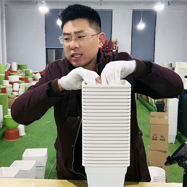 正品方盆口16高18白色5只无托