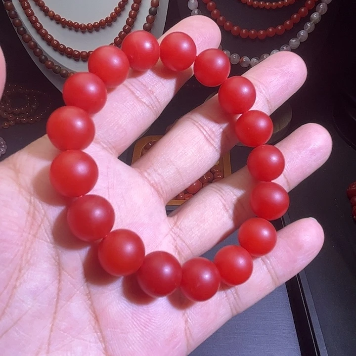 未镶嵌手链南红玛瑙12磨砂手串