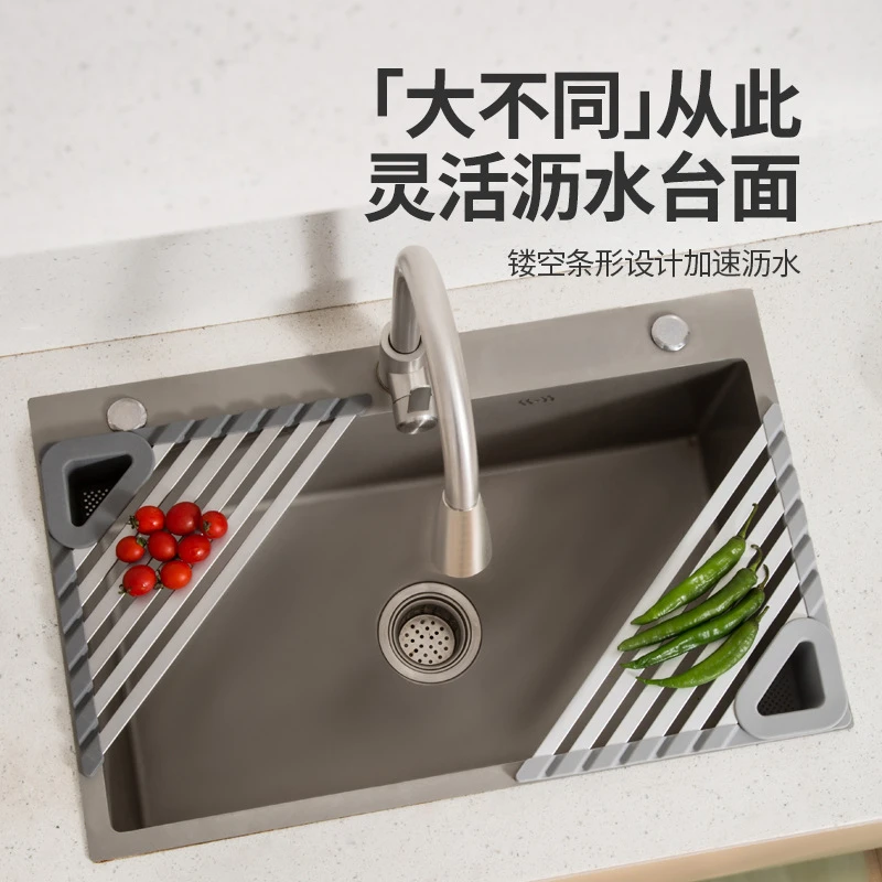 厨房三角沥水架水槽置物架水池碗碟沥水篮家用过滤收纳池网沥水架