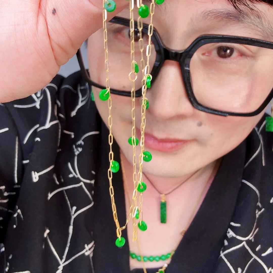 翡翠颈饰18K金镶嵌一个