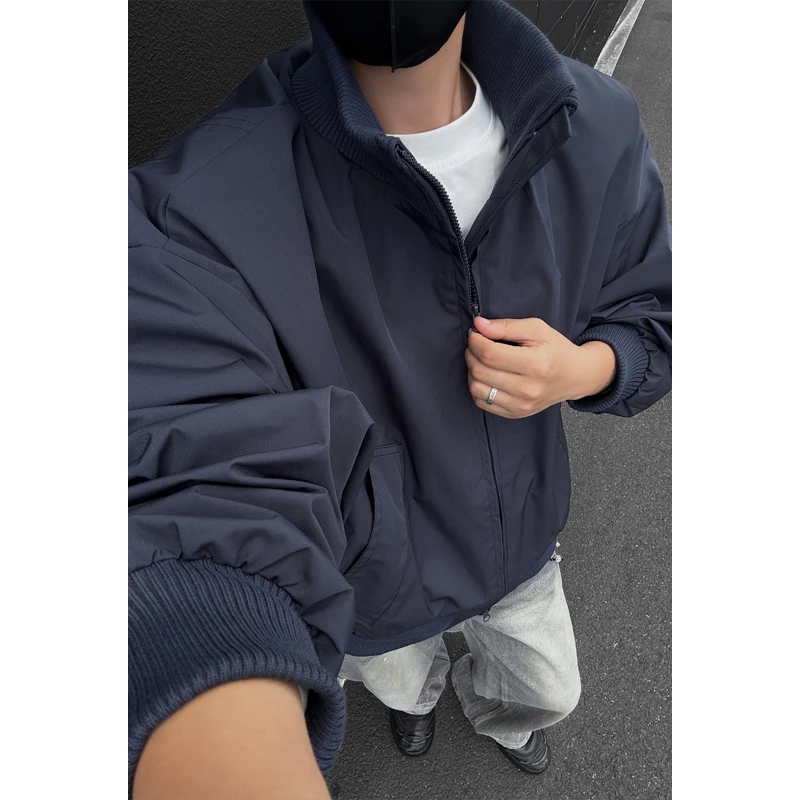 美式高街立领棒球服廓形情侣小众设计短款三防飞行员夹克外套