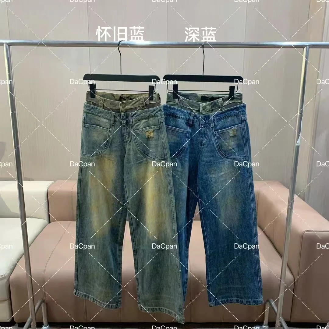 DACPAN-“废土风车”拼接腰头直筒牛仔裤2025/盼·PP 76829
