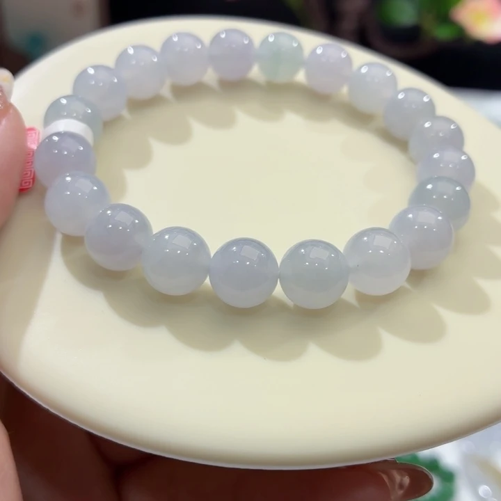 翡翠未镶嵌手链冰胶莫兰迪卡9.8