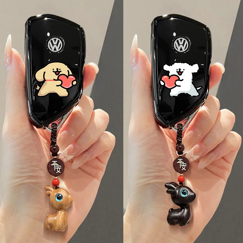 大众id4钥匙套聪明改款高尔夫8时尚汽车扣迈腾全包ID7情侣挂扣新