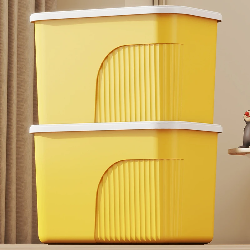 【三件套】黄色收纳盒收纳箱家用收纳储物化妆品整理箱宿舍收纳盒