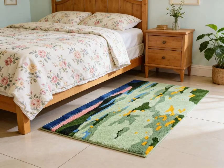 【上新】落日晚霞60*120机洗加厚植绒卧室客厅床边地毯