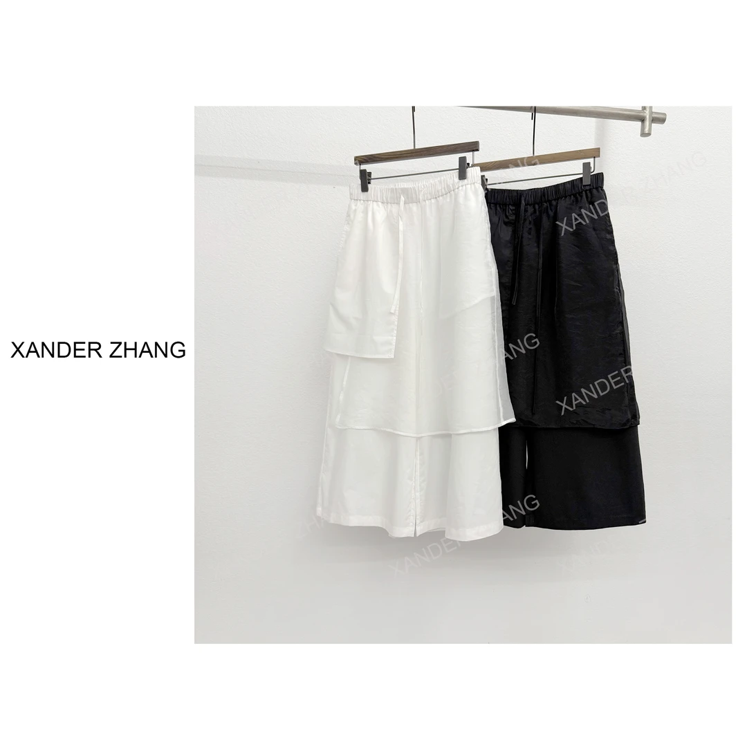 山大张小众设计感假两件时尚八分裤YBTR1J373显瘦减龄个性