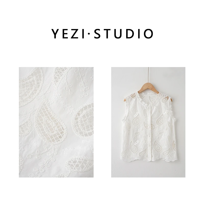 叶子定制-【法式浪漫】重工刺绣腰果花镂空设计马夹25113105-2/23