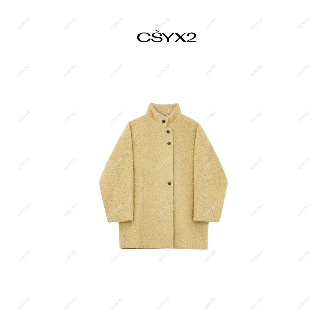 CsyX2-2025A/W 秋冬新品“向日葵花” 女士毛呢大衣CA4DD071