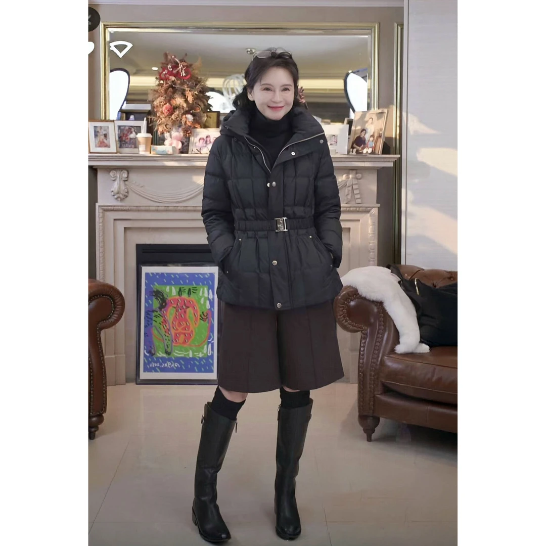 我是摩羯 摩登五大道 台湾90白鹅绒蓬松保暖防钻绒小方格秋冬外套