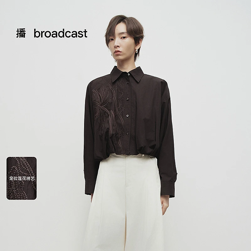 【商场同款】25年春夏播衬衫尖领莲花刺绣短外套BDS1WD1403