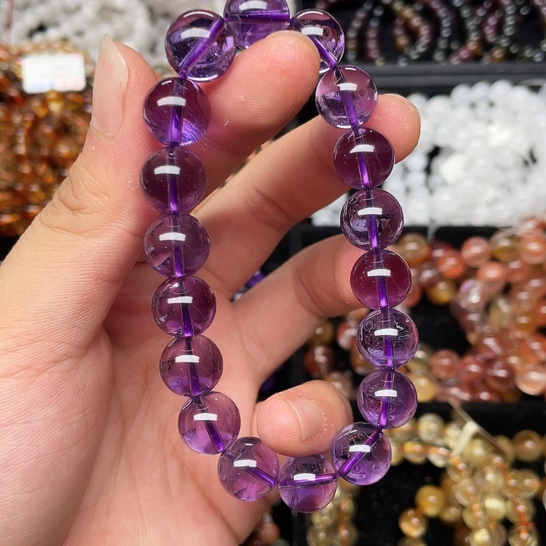 水晶手链未镶嵌巴西帝王紫12+