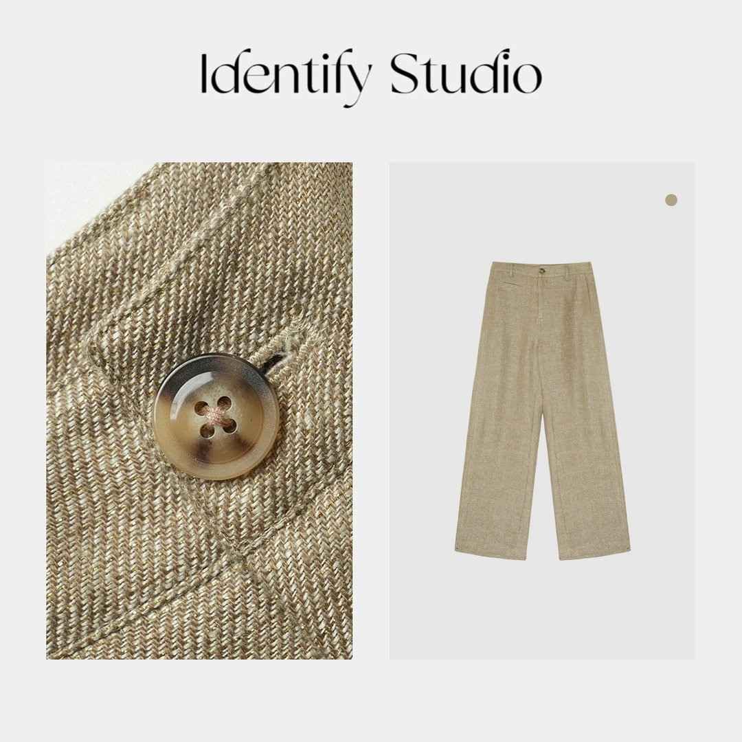 IDENTIFY“宝藏裤”春季新款舒适气质休闲百搭直筒裤25SS