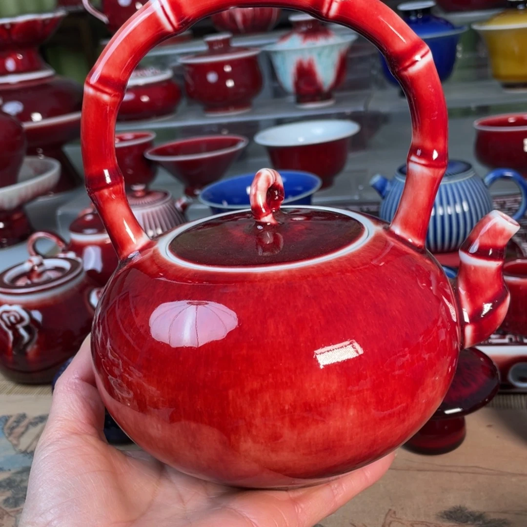 景德镇原矿釉提梁壶