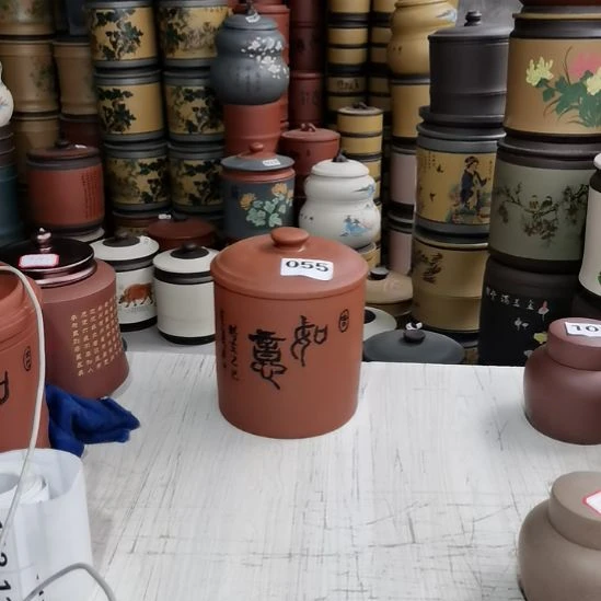 紫砂茶叶罐清水红泥如意一斤装055