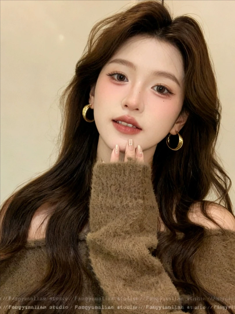 铜合金耳饰 气场全开！多层素圈耳夹女无耳洞小众夸张个性耳环耳饰