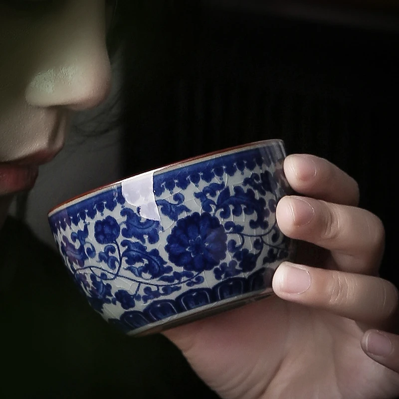 国潮主人杯中式沉香杯复古冰裂釉品茗杯高端陶瓷茶杯个人茶具配件
