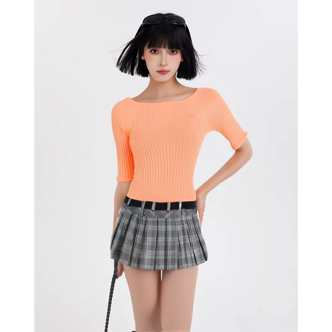 Mind Bridge/心桥短款时尚夏季条纹针织衫春夏MB1908-MUKT322C