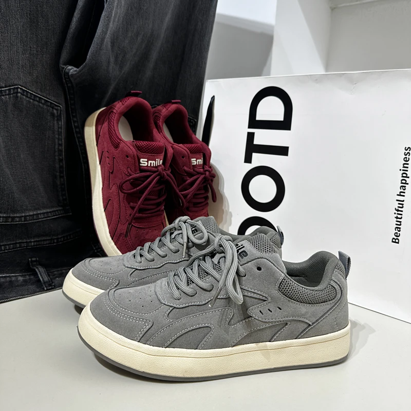 2025新款爆款休闲男生增高厚底鞋复古透气板鞋男款潮流百搭潮鞋子