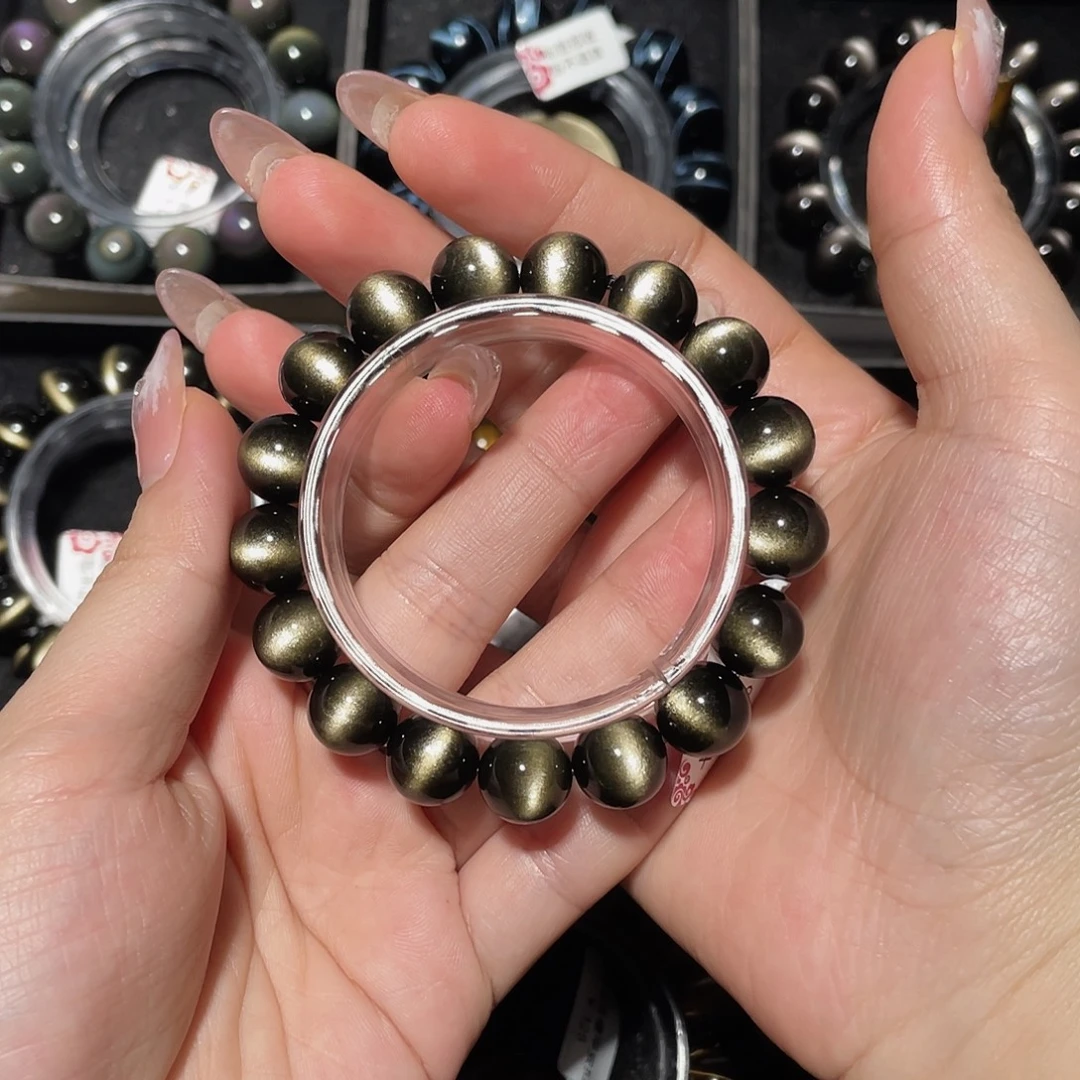 长***人黑曜岩未镶嵌手链