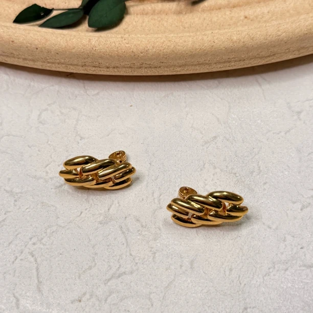 铜合金耳饰 【六六中古】孤品复古耳夹th6712