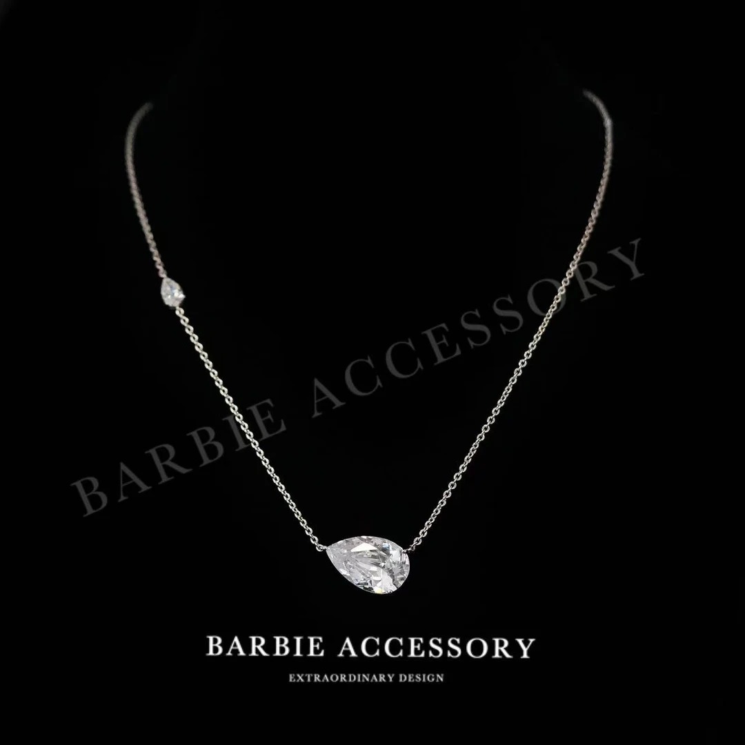 铜合金合成锆石项链 【星白坠】时尚轻奢设计款高级绝美百搭项链