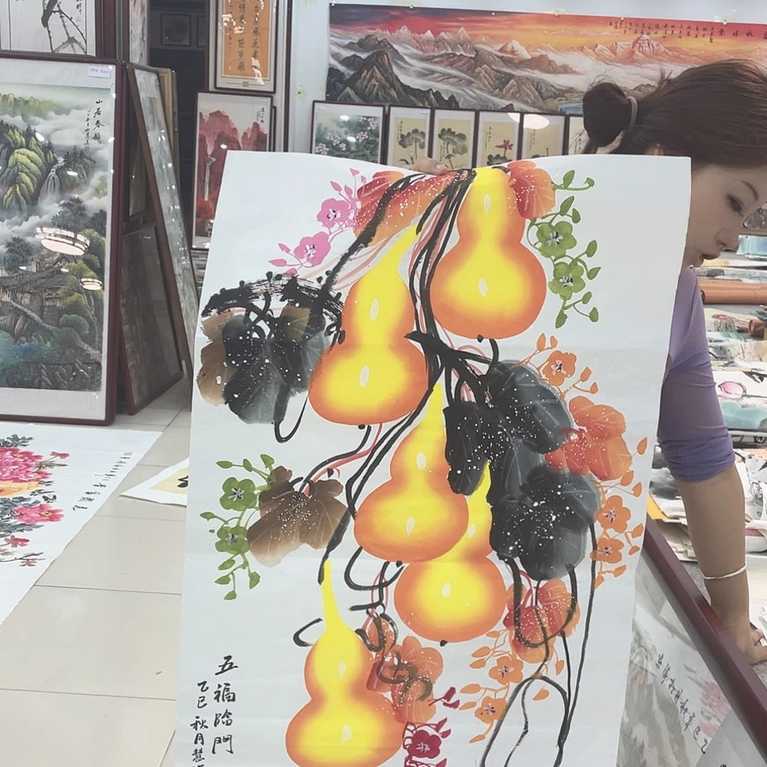 国画纯手绘山水花鸟