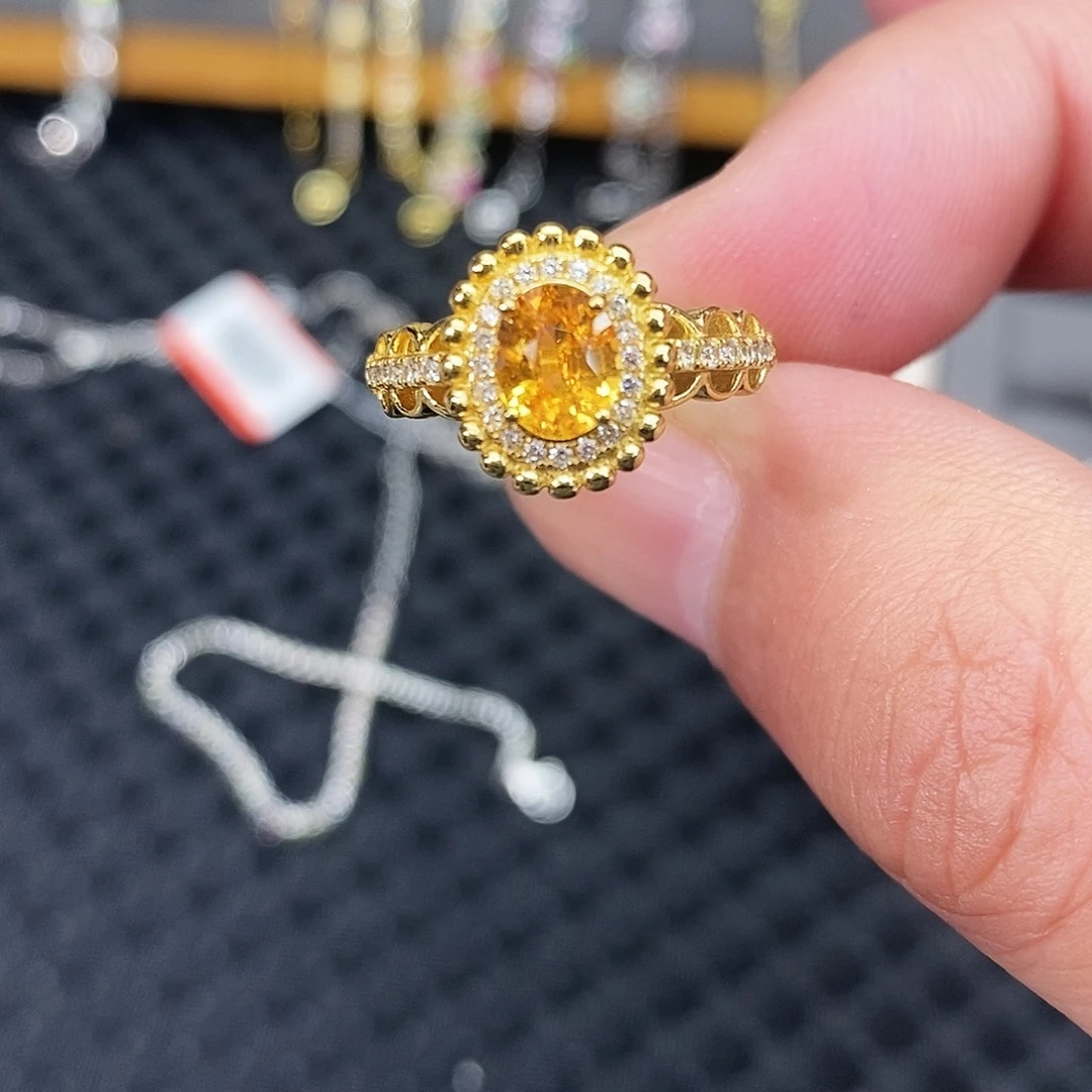 石榴石戒指银S925镶嵌