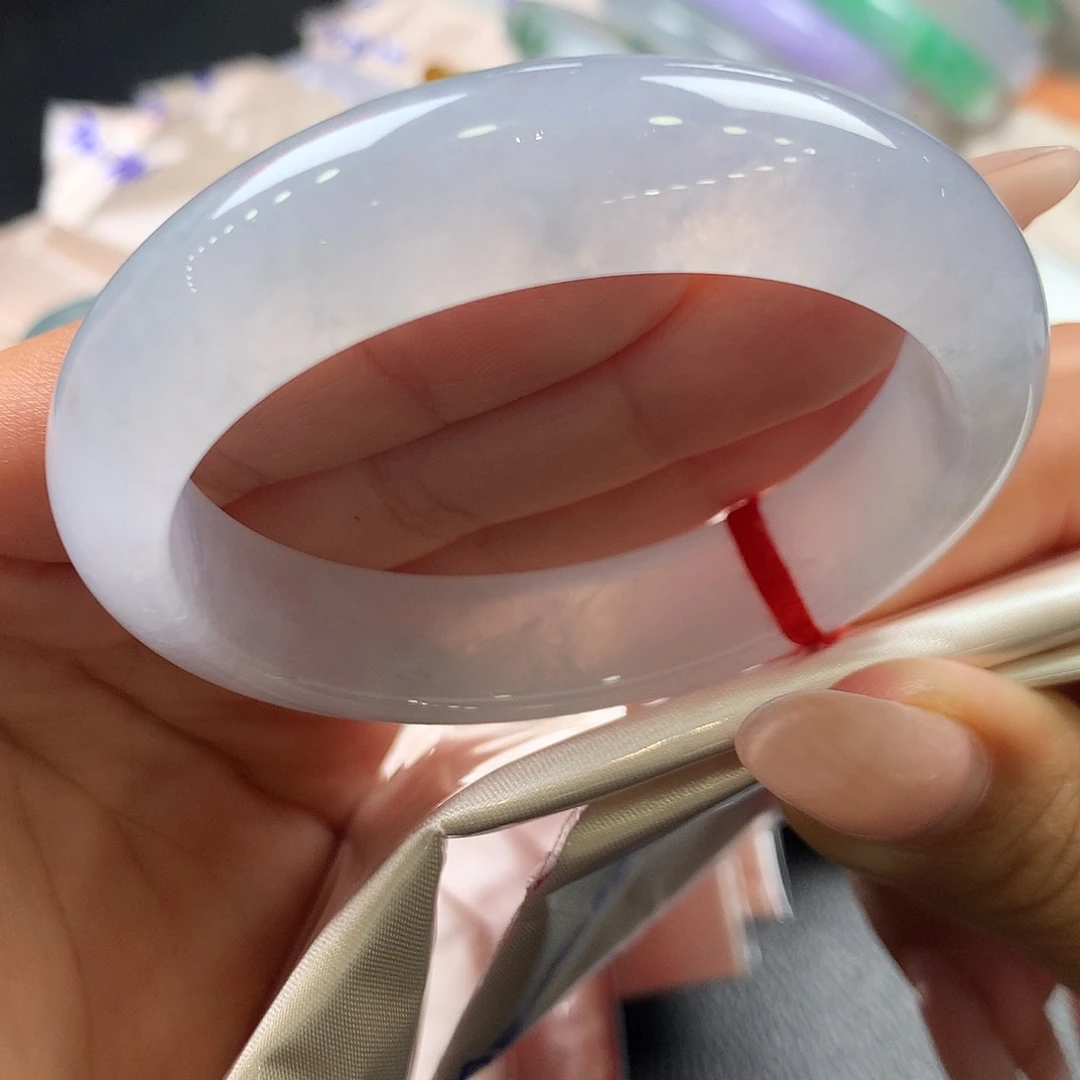 翡翠未镶嵌手镯70号冰胶紫