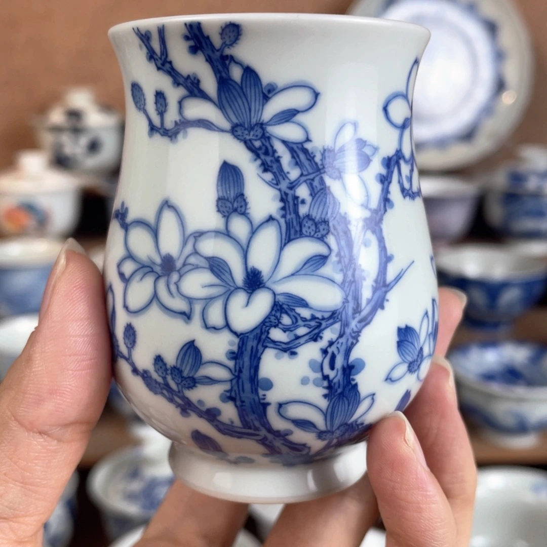 泥藝瓷梦玉兰花玉兰杯