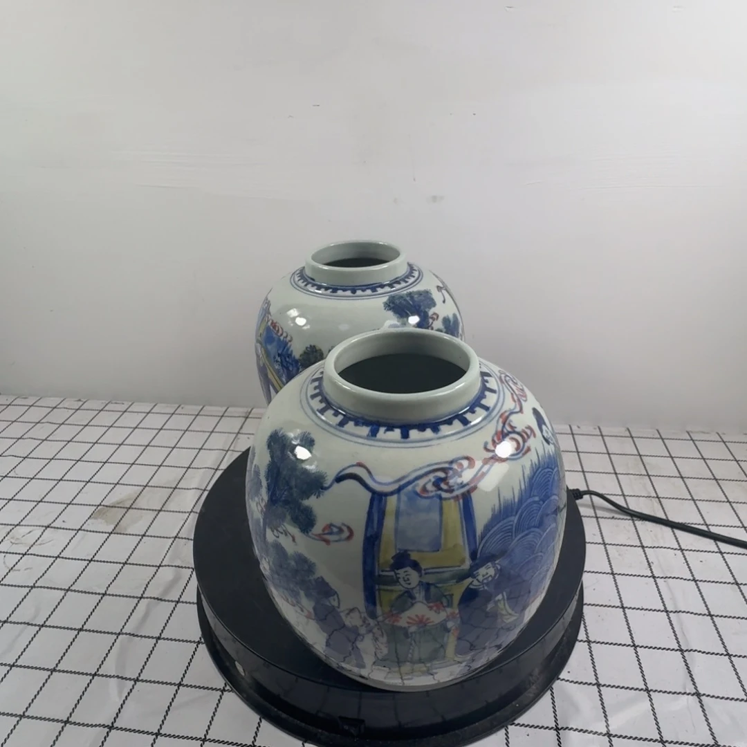 波***罐斗彩人物故事陶瓷罐