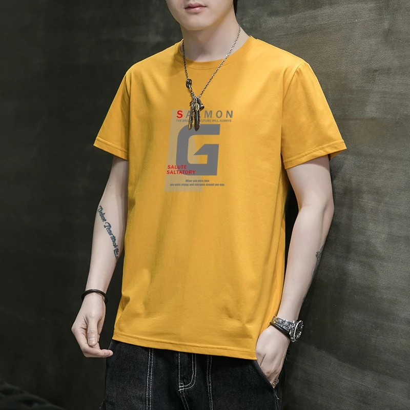 男式短袖T恤2025夏季欧货圆领上衣服休闲百搭半袖体恤衫